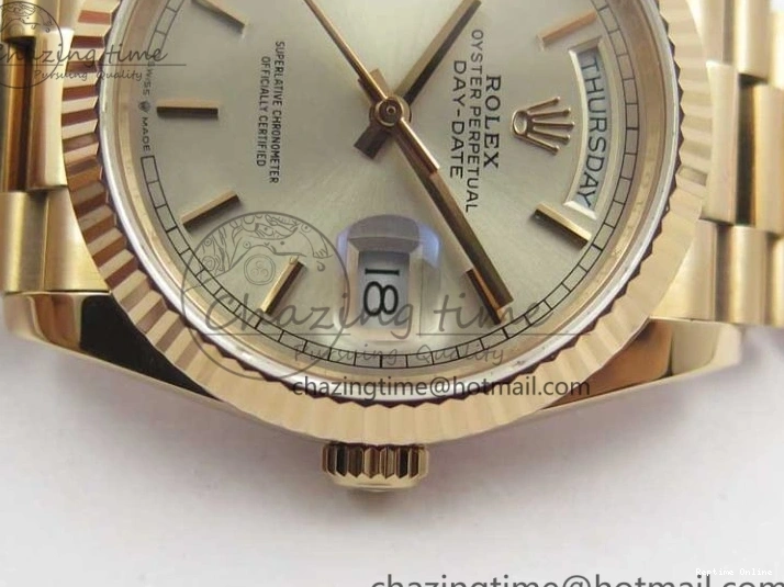 0111 Sophisticated Day-Date 36 RG 128239 Bp Maker Best Edition Silver Dial on RG President Bracelet 3132